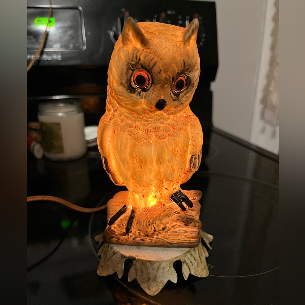 Vintage Ceramic Owl Lamp